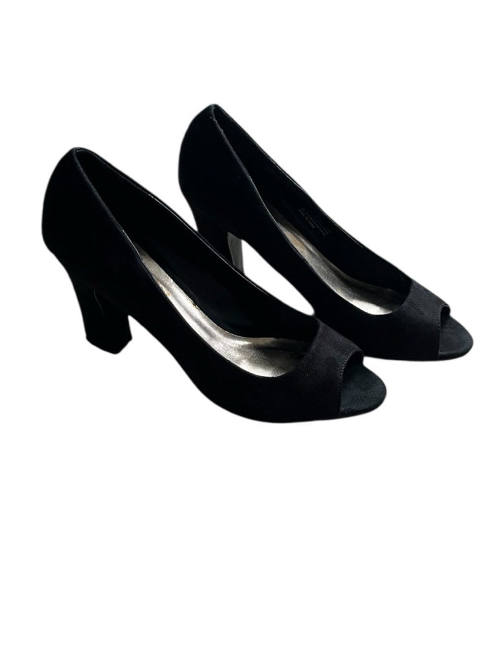 Elegant Black Peep-Toe Heels CL by Laundry 8.5